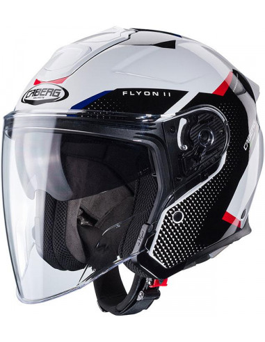 CASCO CABERG FLYON II BOSS WHITE RED BLUE