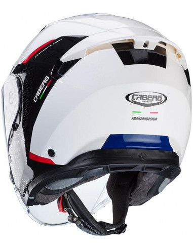 CASCO CABERG FLYON II BOSS WHITE RED BLUE