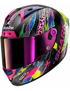 Casco Shark Aeron Fawn Carbon Violet Yellow DVY