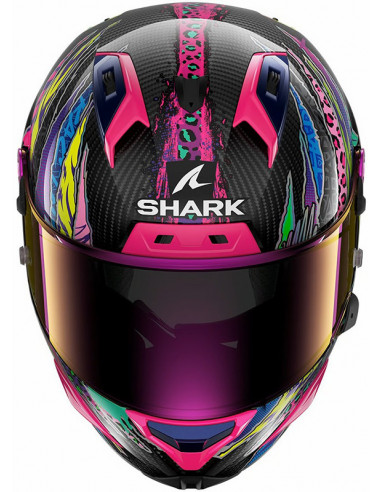 Casco Shark Aeron Fawn Carbon Violet Yellow DVY