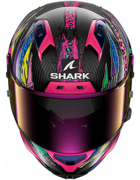 Casco Shark Aeron Fawn Carbon Violet Yellow DVY