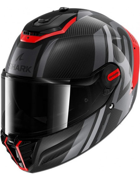 CASCO SHARK SPARTAN RS CARBON SHAWN GREY RED DOS