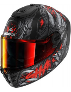 CASCO SHARK SPARTAN RS SHAYTAN MAT BLACK / RED KRA
