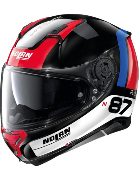 CASCO NOLAN N87 PLUS DISTINCTIVE N-COM RED / BLUE