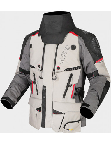 Chaqueta LS2 Apollo Man Grey Black Red