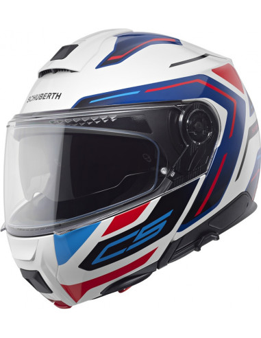 Casco Schuberth C5 Omega White Blue Red