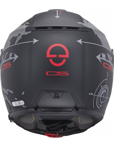 Casco Schuberth C5 Globe Black Grey Red
