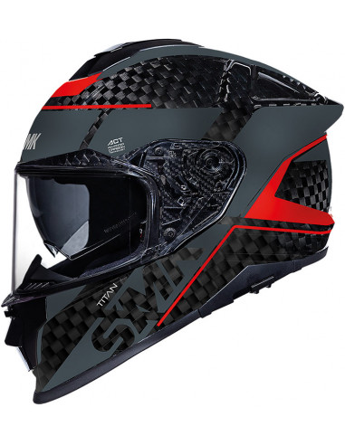 Casco SMK Titan Carbon Black Grey Red GL263